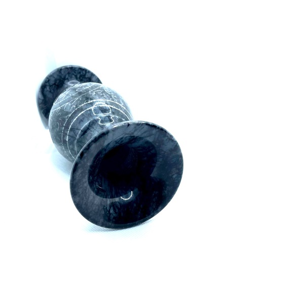 Etching Design Vase Out of Marble Stone 7.7" H - Picture 3 of 7